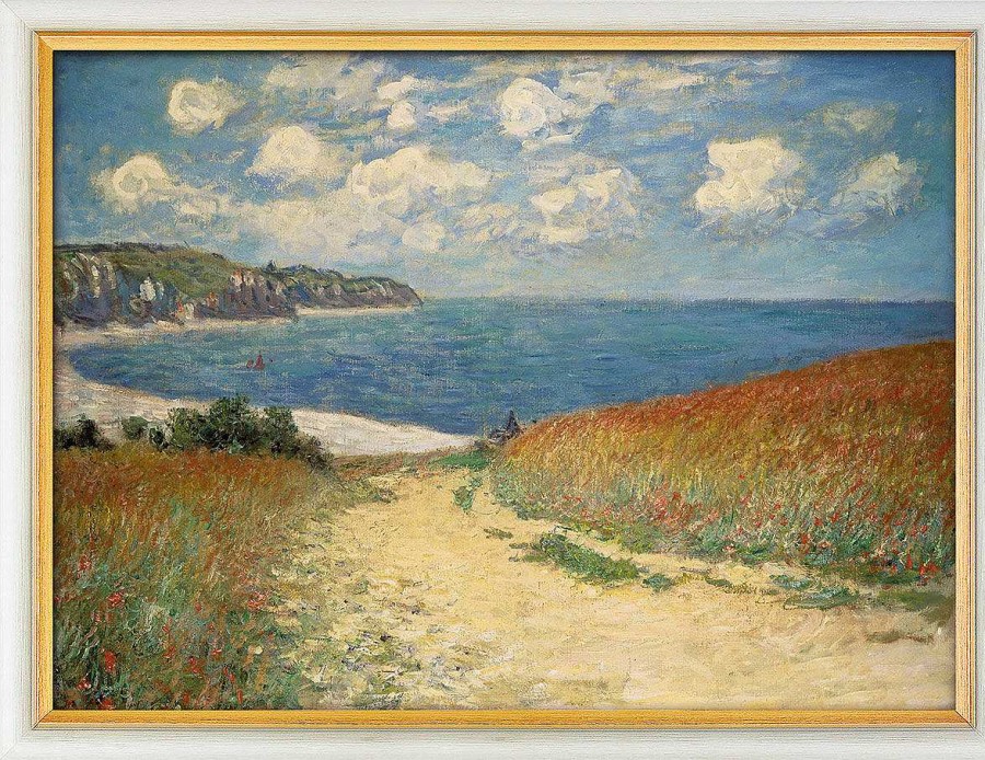 Claude Monet Bild "Strandweg Zwischen Weizenfeldern Nach Pourville" (1882), Gerahmt Meer / Seefahrt