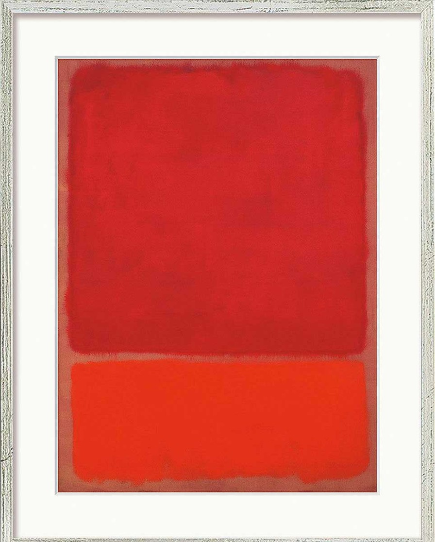 Mark Rothko Bild "Untitled (Red, Orange)" (1968), Version Silberfarben Gerahmt Klassische Moderne