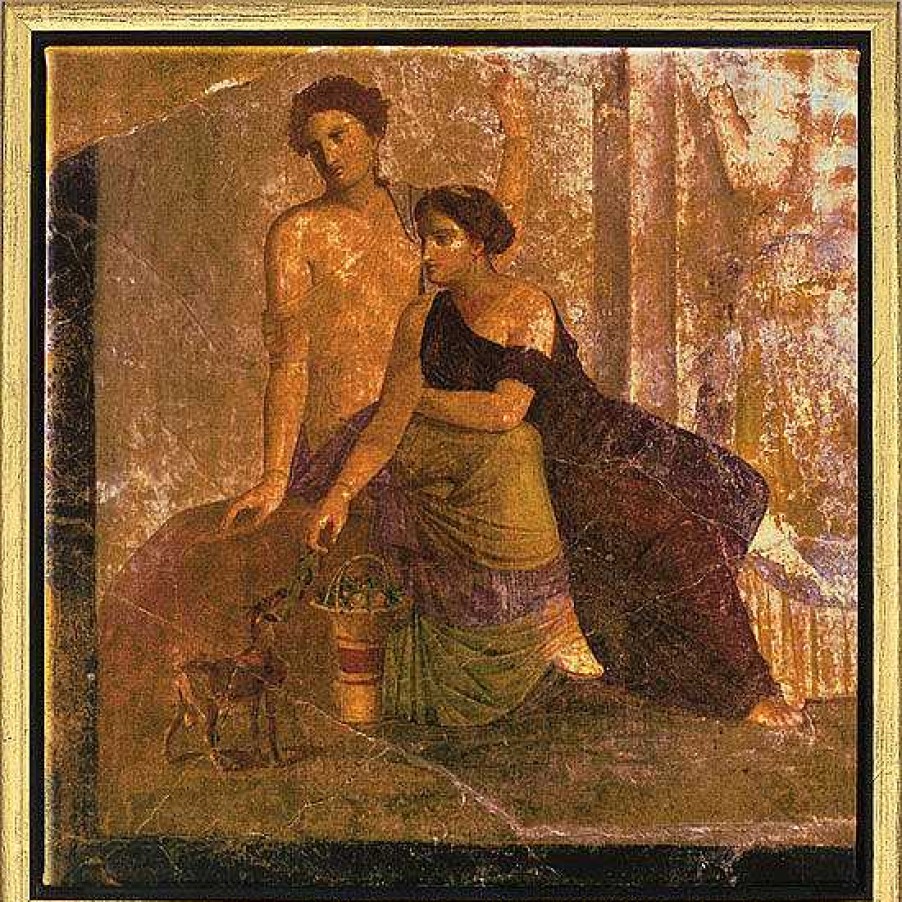 ars mundi Wandmalerei Aus Pompeji: Bild "Zwei Frauen", Gerahmt Mythologie / Historie