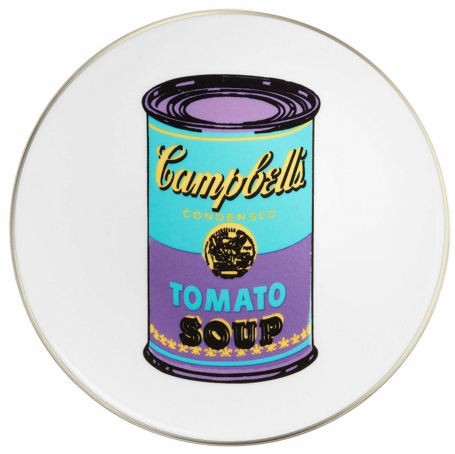 Andy Warhol Porzellanteller "Coloured Campbells Soup Can" (Turkis/Lila) Homeaccessoires