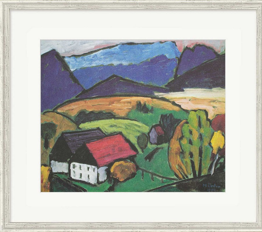 Gabriele Münter Bild "Blick Aufs Gebirge" (1934), Gerahmt Faksimile