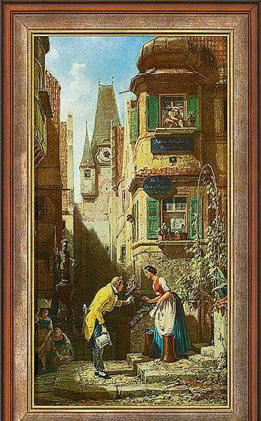 Carl Spitzweg Bild "Der Ewige Hochzeiter" (1855-58), Gerahmt Biedermeier