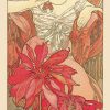 Alphonse Mucha Glasbild "Rubin" Jugendstil / Art Deco