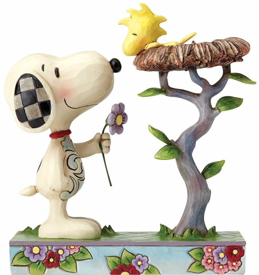 Jim Shore Skulptur "Snoopy Und Woodstock Im Nest", Kunstguss Humor / Karikatur