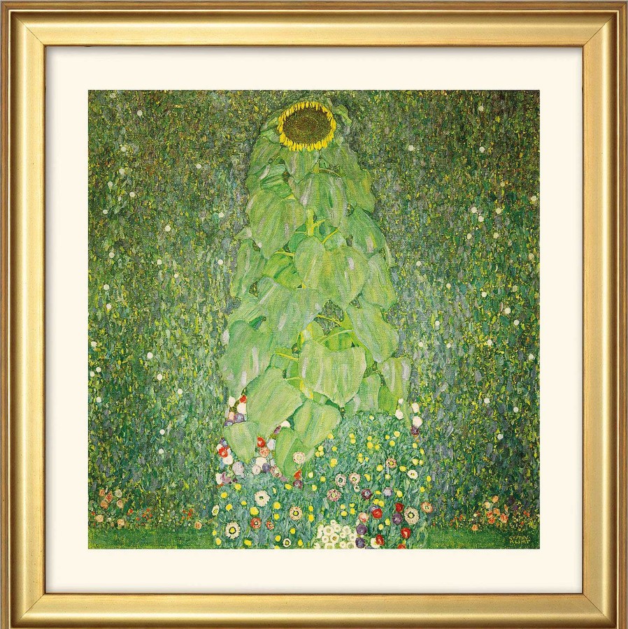 Gustav Klimt Bild "Die Sonnenblume" (1907), Gerahmt Blumen