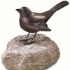 ars mundi Gartenskulptur "Amsel", Kupfer Auf Stein Kupfer