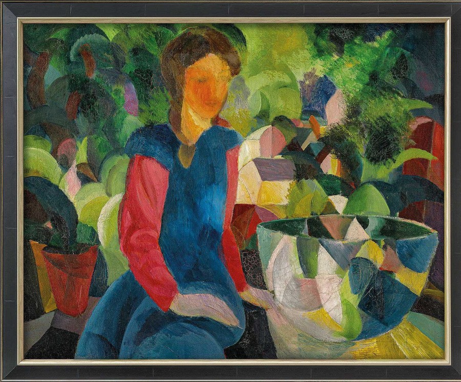 August Macke Bild "Madchen Mit Fischglas" (1914), Gerahmt Portrats