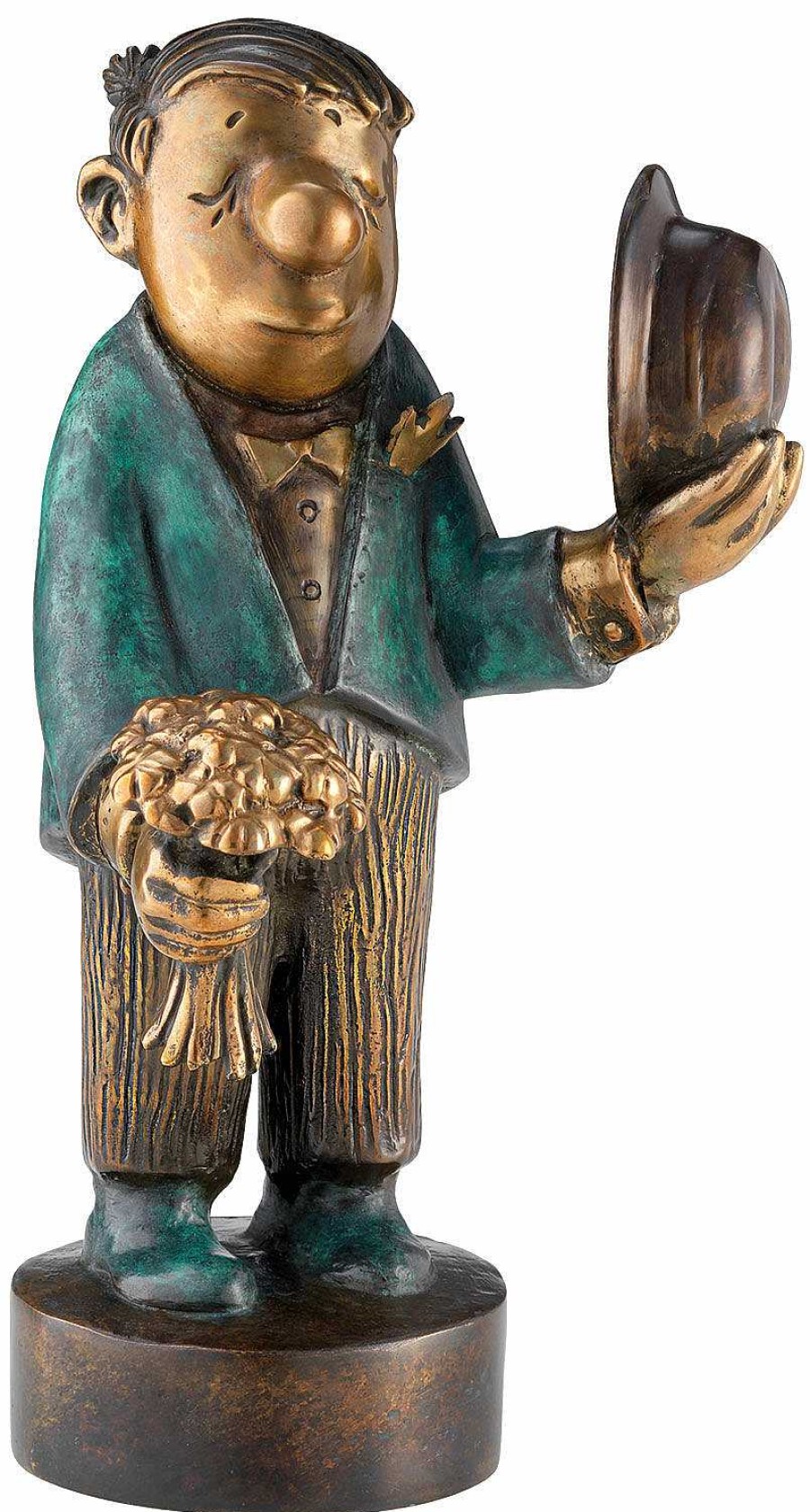 Loriot Skulptur "Der Blumenkavalier - Jubilaums-Edition", Bronze Humor / Karikatur