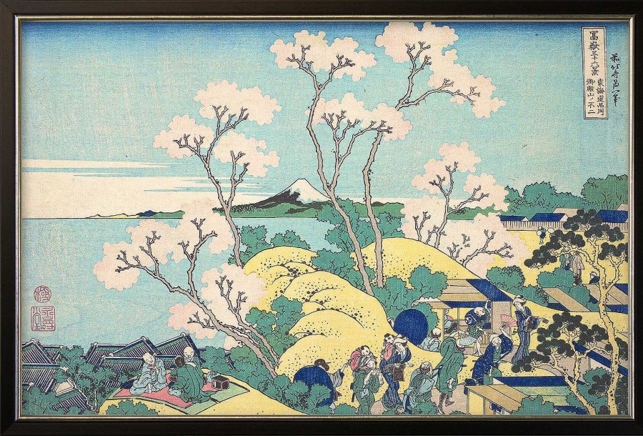 Katsushika Hokusai Bild "Der Fuji Von Gotenyama In Shinangawa Von Der Handelsstrase Tokaido Aus" (Um 1830-32), Gerahmt Asien