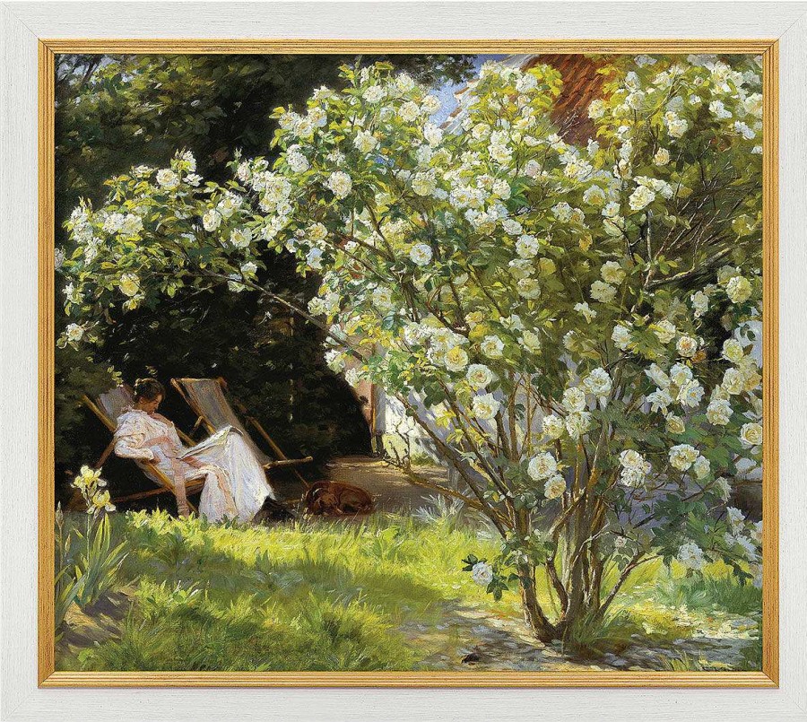 Peder Severin Kroyer Bild "Rosen" (1893), Gerahmt Impressionismus