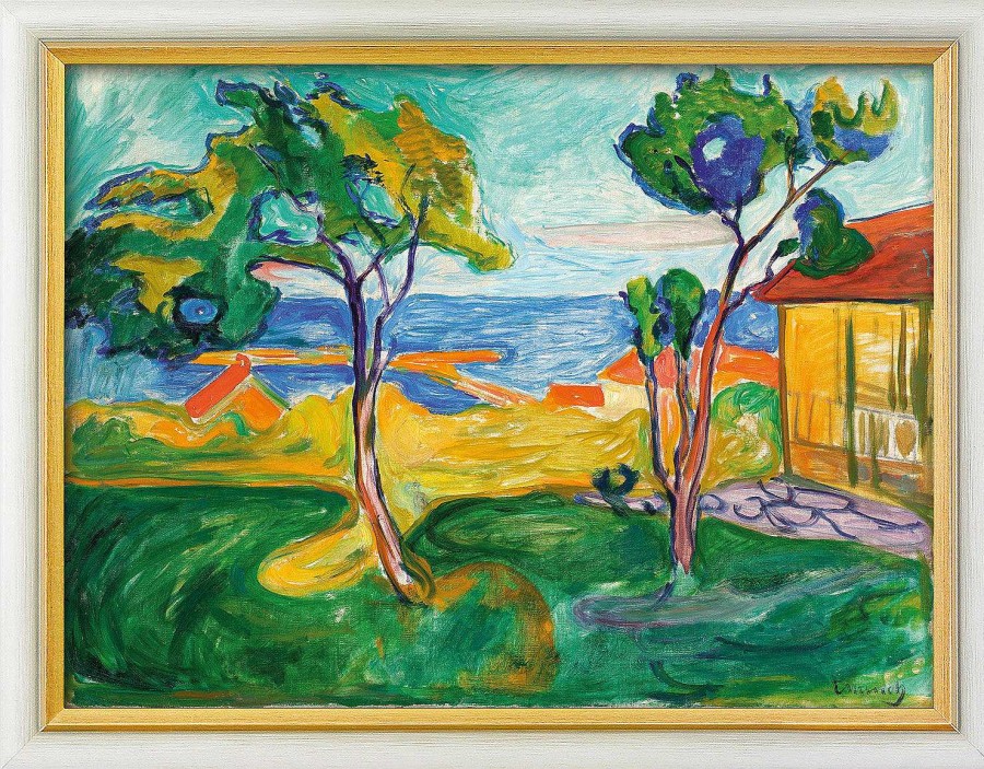 Edvard Munch Bild "Der Garten In Asgardstrand" (1904-05), Gerahmt Giclee