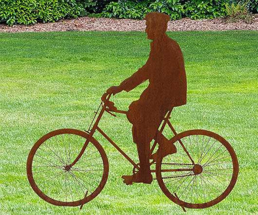 ars mundi Standfigur "Max Mit Fahrrad" Stahl