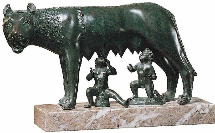 ars mundi Skulptur "Kapitolinische Wolfin Mit Romulus Und Remus", Version In Kunstbronze Rom