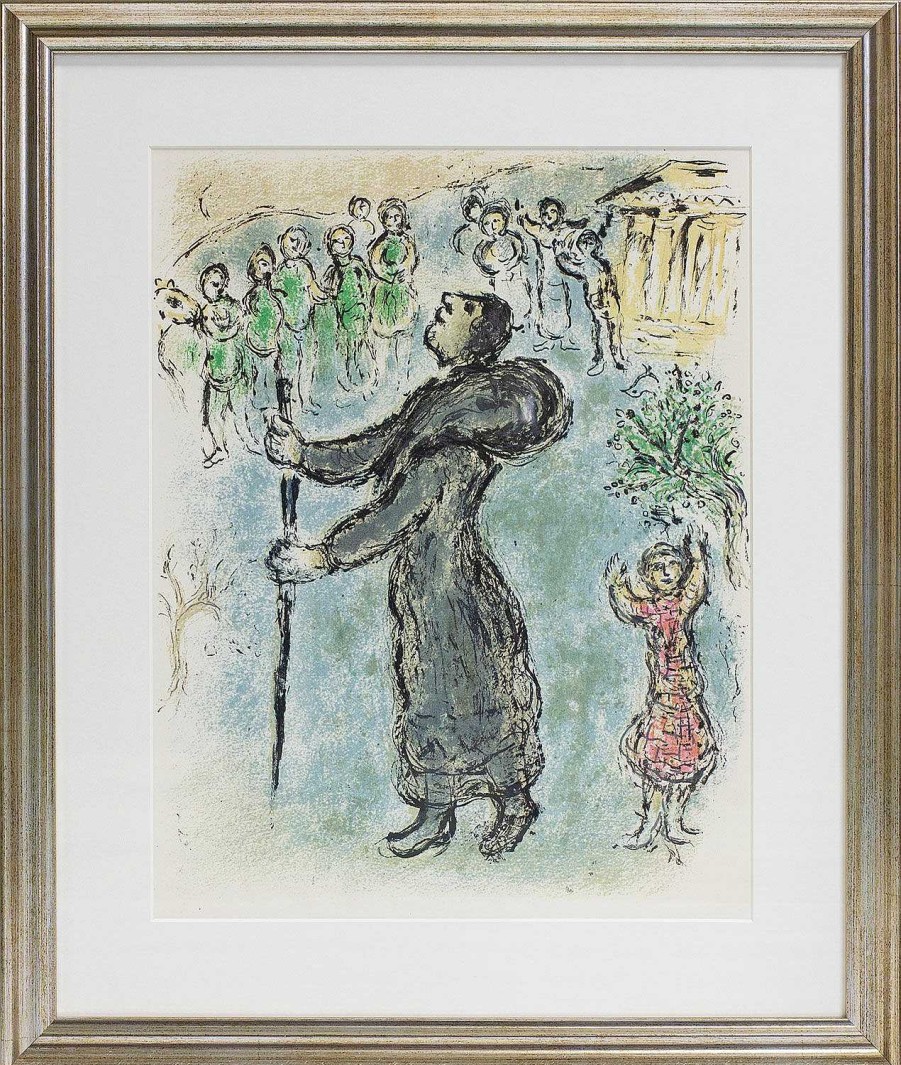 Marc Chagall Bild "Die Odyssee - Odysseus Als Bettler Verkleidet" (1989), Gerahmt Mythologie / Historie