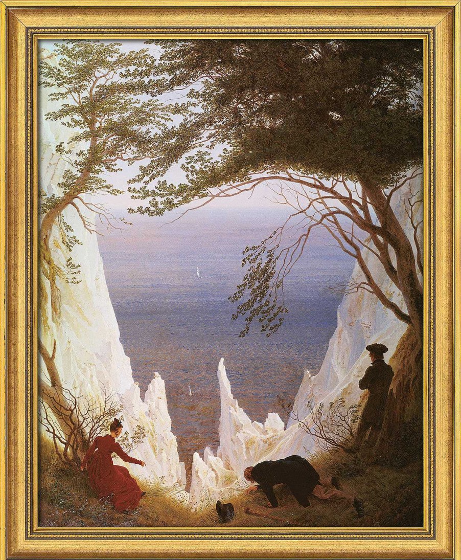 Caspar David Friedrich Bild "Kreidefelsen Auf Rugen" (1818), Gerahmt Meer / Seefahrt