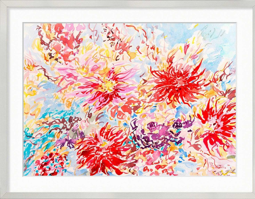 Ansgar Skiba Bild "Flowers-Sommergarten" (2021) (Original / Unikat), Gerahmt Aquarelle