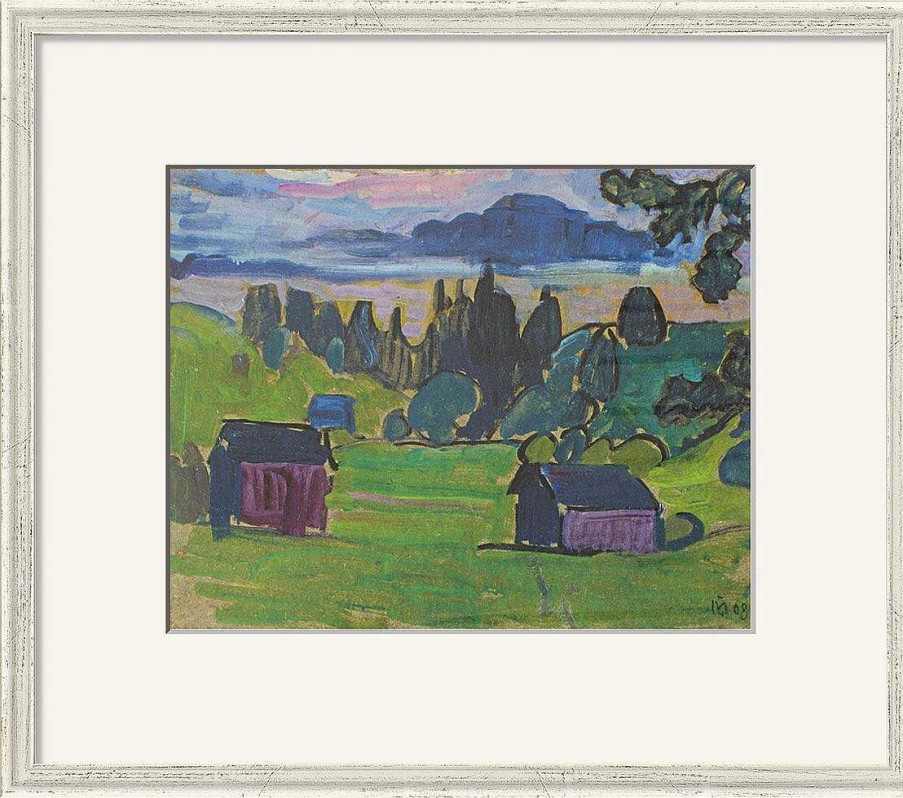 Gabriele Münter Bild "Blick Aufs Murnauer Moos" (1908), Gerahmt Faksimile