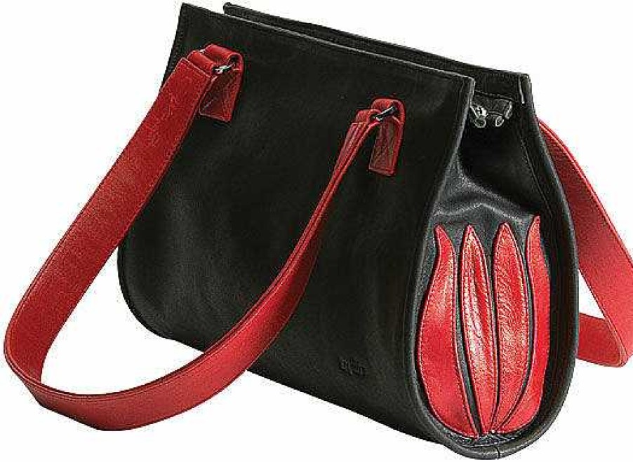 Linde Van der Poel Handtasche "Black And Red Tulip" Accessoires