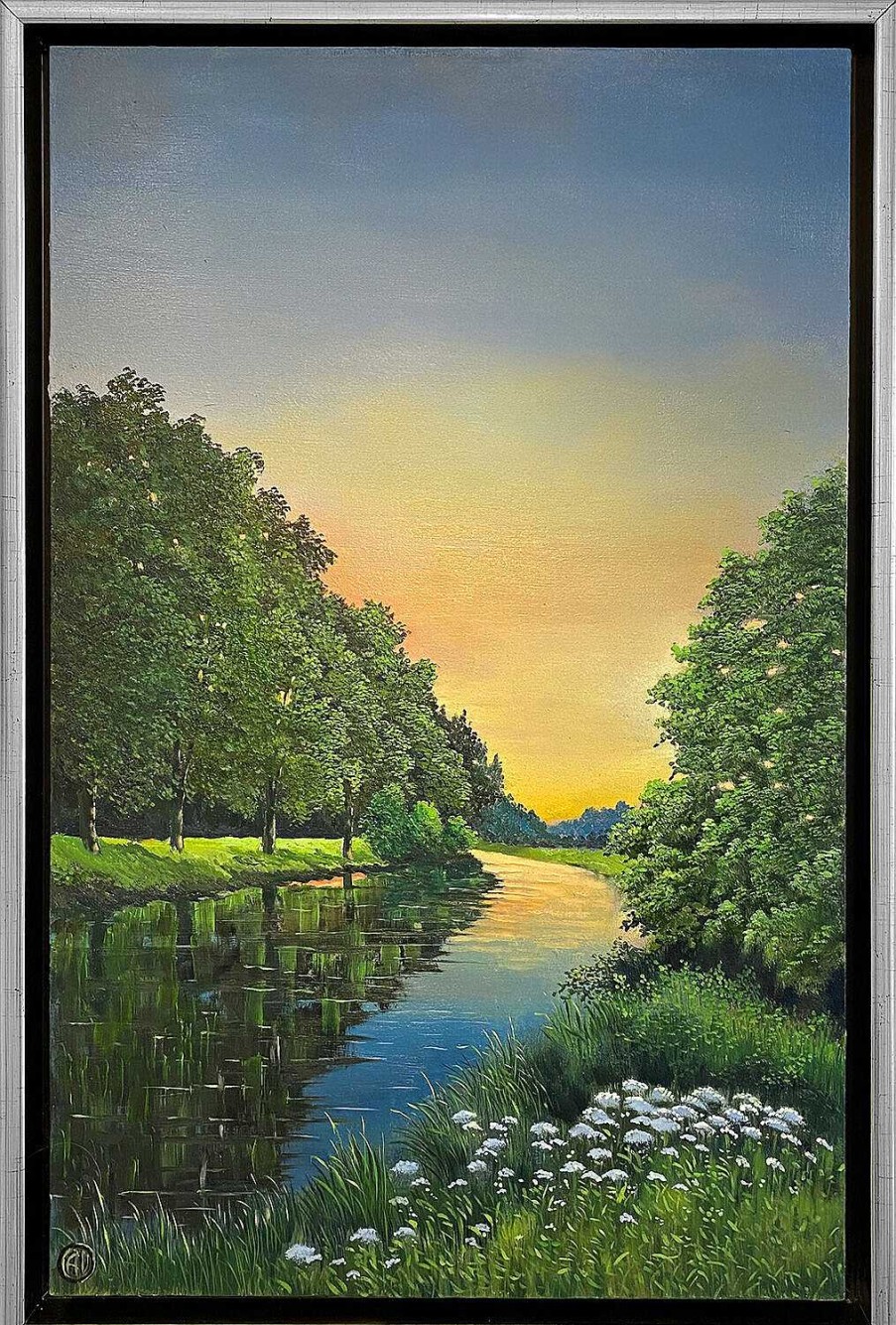 Arnold Voet Bild "Sunset Walk" (2023) (Original / Unikat), Gerahmt Originale / Unikate