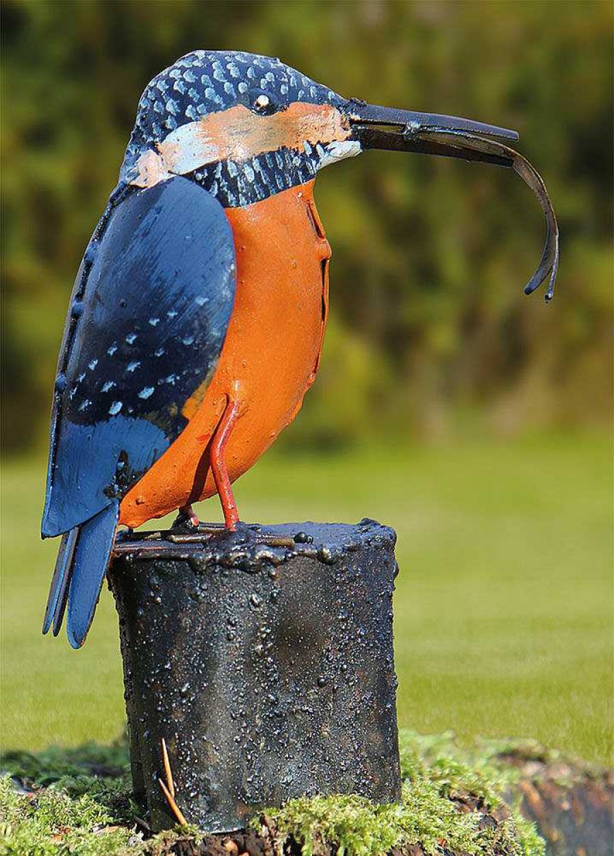 ars mundi Gartenfigur "Eisvogel Mit Fisch" Skulpturen