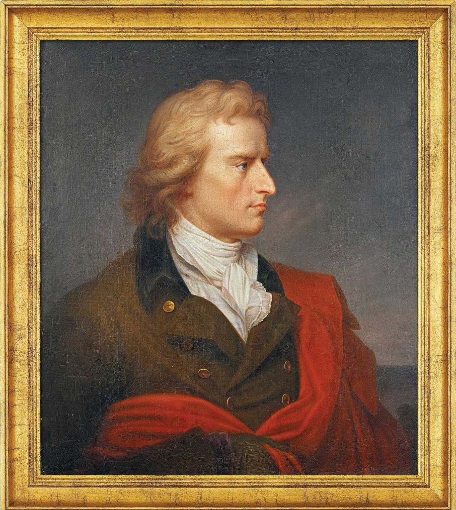 Franz Gerhard von Kügelgen Bild "Schillerportrat" (1808-1809), Gerahmt Romantik