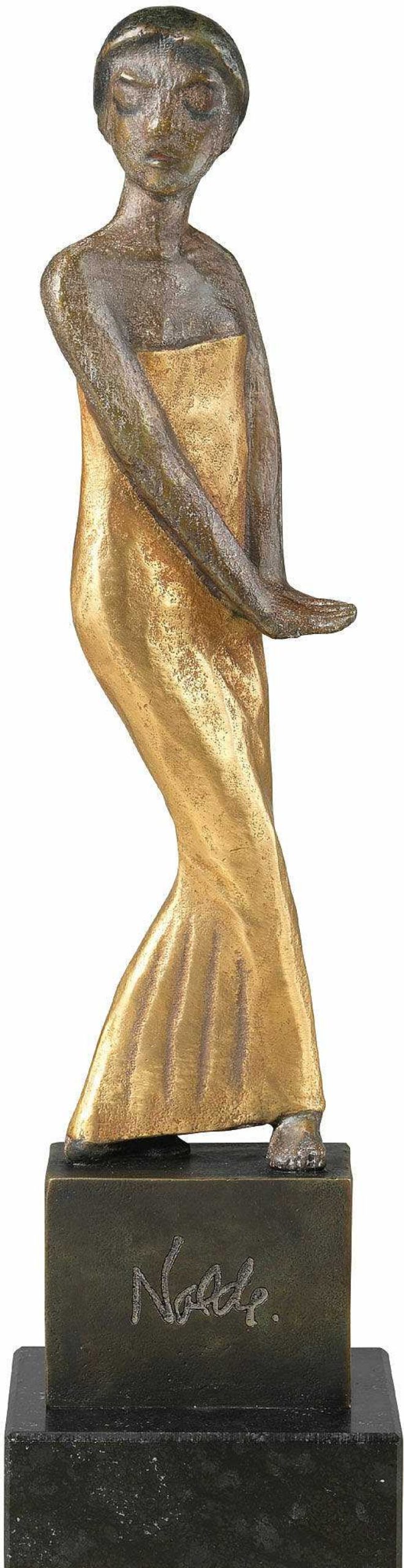 Emil Nolde Skulptur "Java-Tanzerin" (1913/14), Bronze Teilvergoldet 20. Jahrhundert