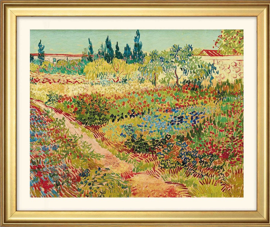 Vincent van Gogh Bild "Bluhender Garten Mit Pfad" (1888), Gerahmt Impressionismus