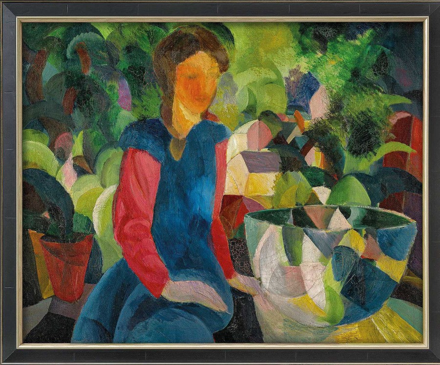 August Macke Bild "Madchen Mit Fischglas" (1914), Gerahmt Expressionismus