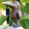 ars mundi Gartenskulptur "Rabe, Geradeaus Schauend", Bronze Auf Stein Tierskulpturen