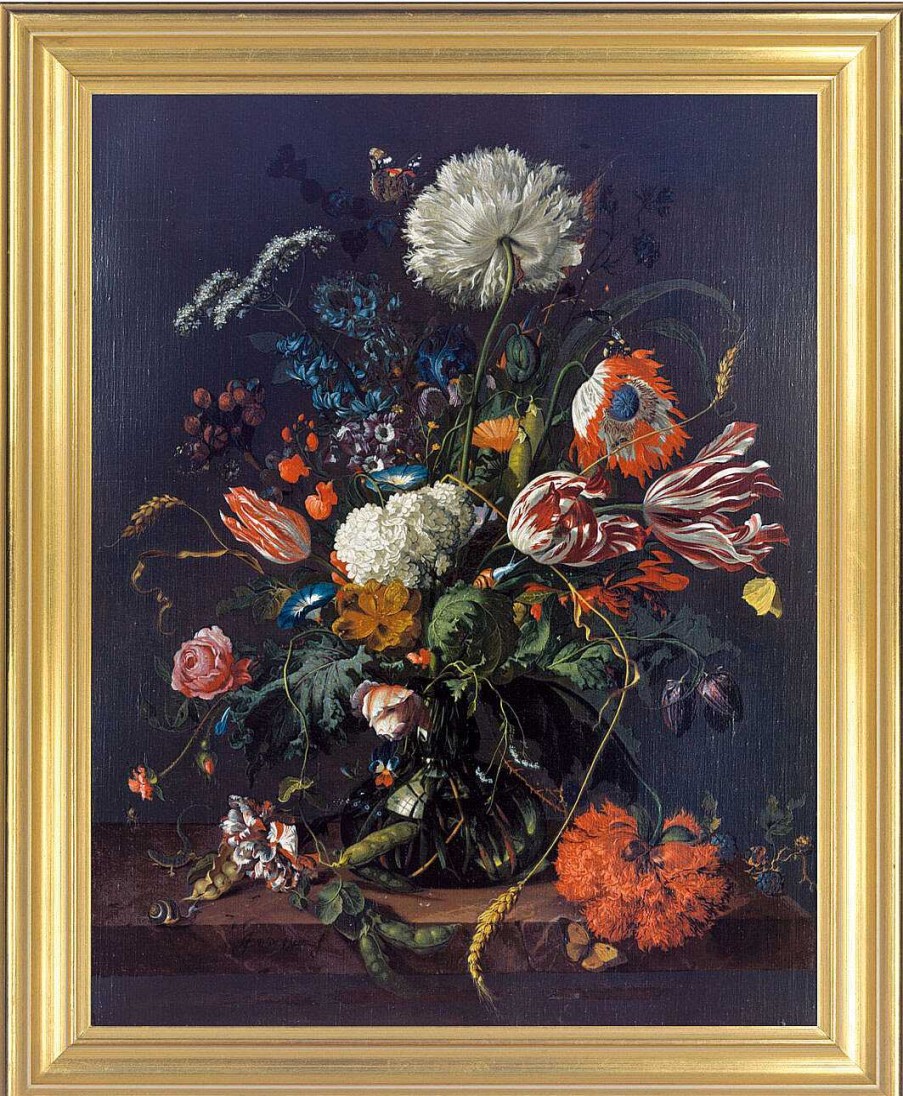 Jan Davidsz de Heem Bild "Blumenvase" (Um 1660), Gerahmt Barock / Rokoko