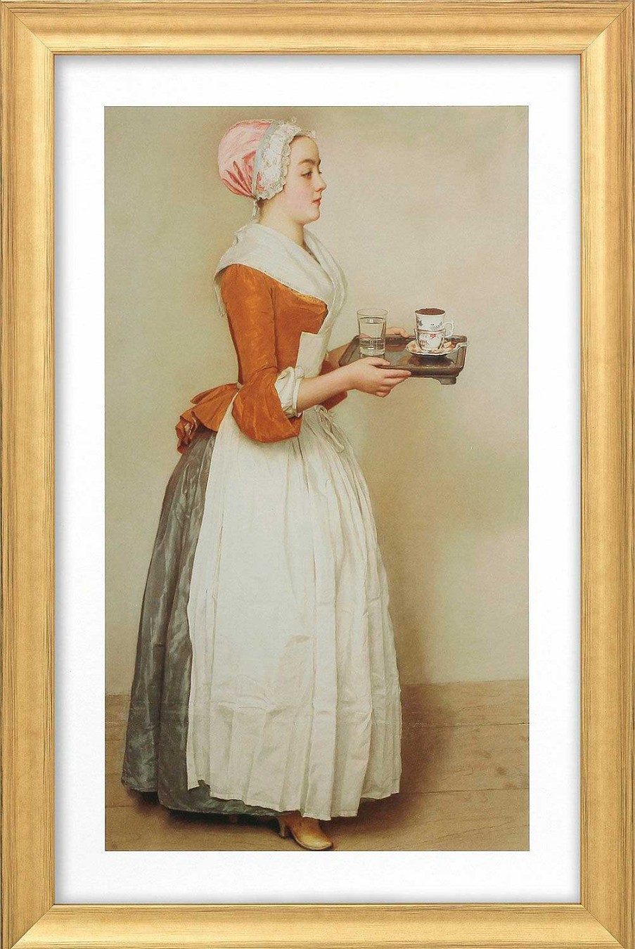 Jean-Étienne Liotard Bild "Schokoladenmadchen" (1743-45), Gerahmt Portrats