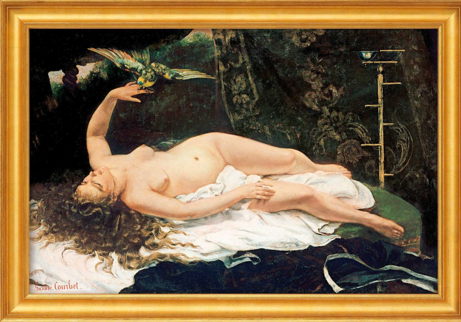 Gustave Courbet Bild "Frau Mit Papagei" (1866), Gerahmt Idealismus / Realismus