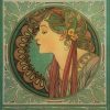 Alphonse Mucha Glasbild "Lorbeer" (1901) Jugendstil / Art Deco