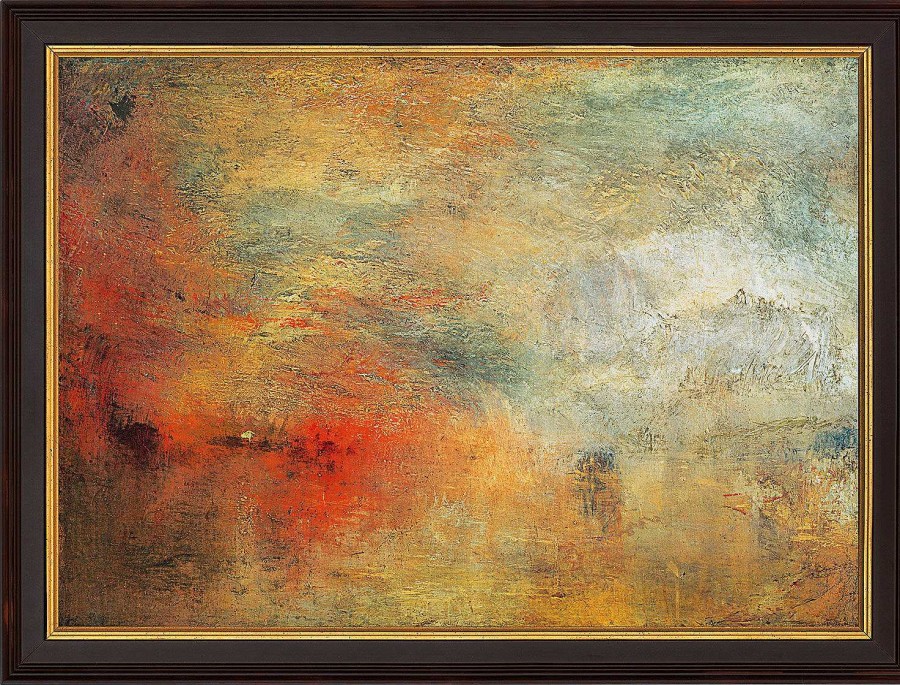 William Turner Bild "Sonnenuntergang Uber Einem See" (1840), Gerahmt Giclee