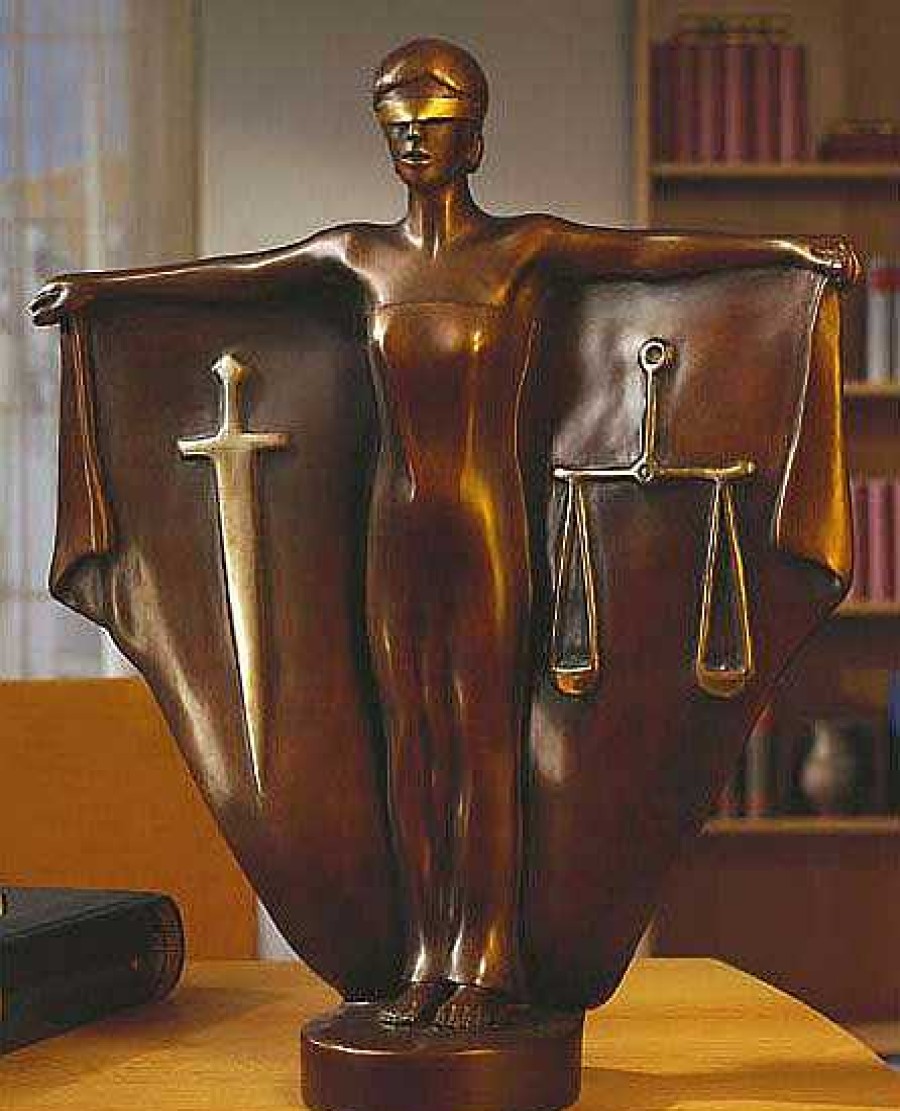 Peter Hohberger Skulptur "Justitia", Version In Kunstbronze Kunstbronze