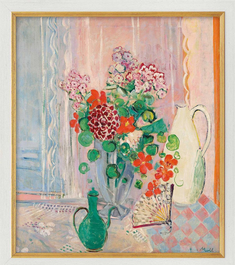 Oskar Moll Bild "Blumenstillleben" (1942), Gerahmt Stillleben