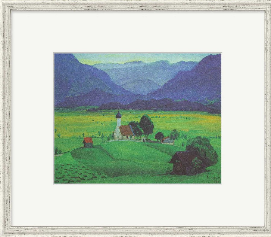 Gabriele Münter Bild "Ramsachkirchlein" (1928), Gerahmt Faksimile