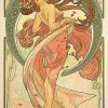 Alphonse Mucha Glasbild "Der Tanz" (1898) Jugendstil / Art Deco