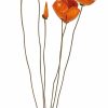 ars mundi Gartenstecker-Blumenset "Orangefarbener Mohn", 6-Teilig Sonstige Gartenaccessoires