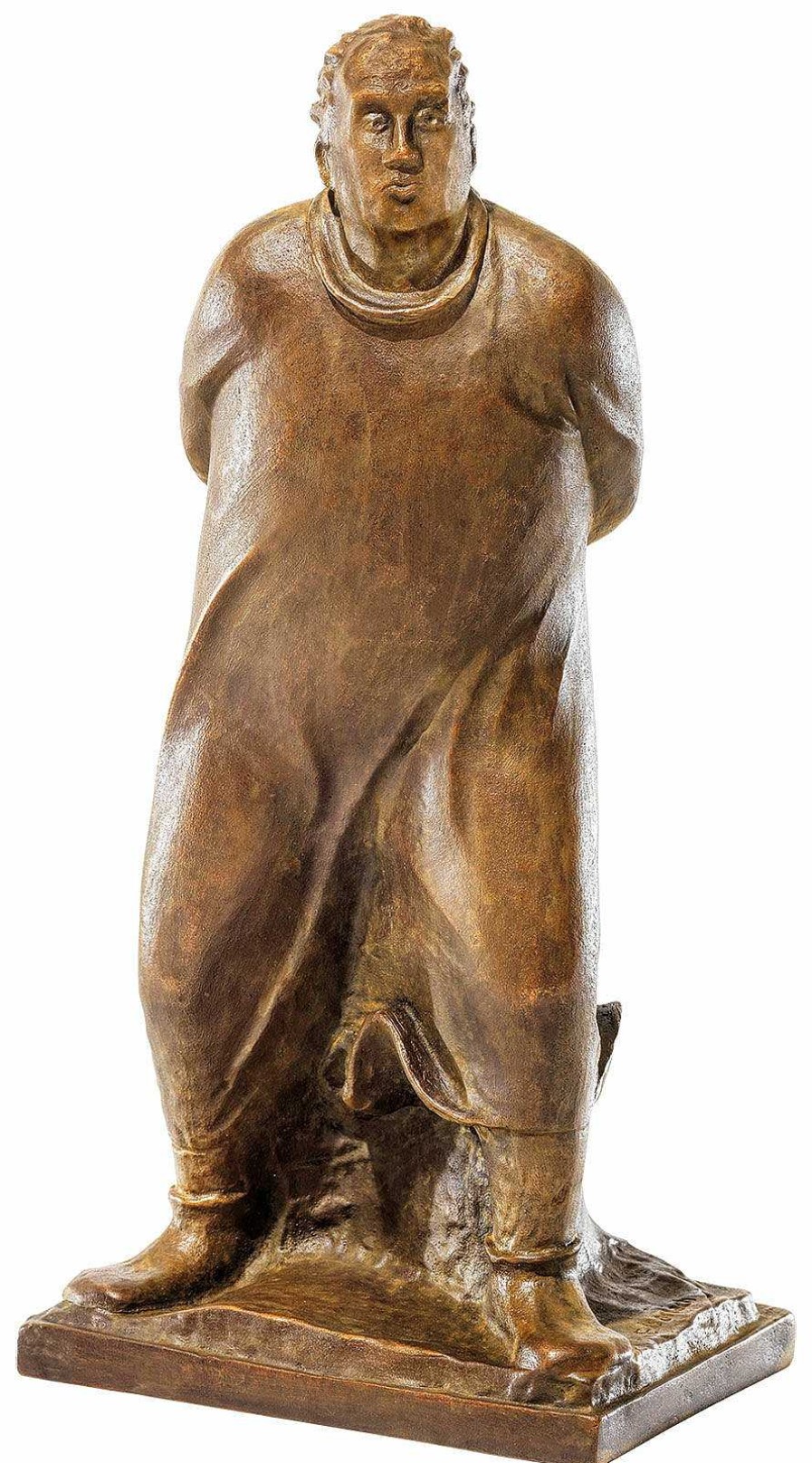 Ernst Barlach Skulptur "Der Spazierganger" (1912), Reduktion In Bronze 20. Jahrhundert