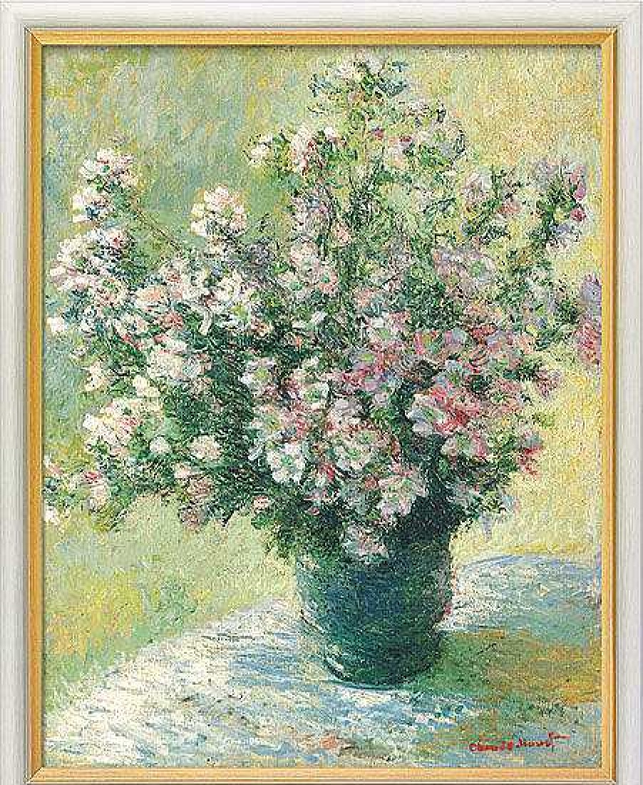 Claude Monet Bild "Vase A Fleurs - Malvenstraus" (1881/82), Gerahmt Stillleben