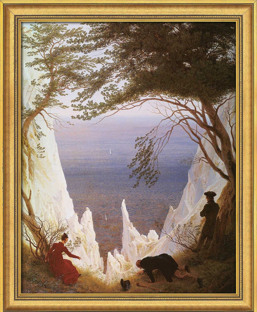 Caspar David Friedrich Bild "Kreidefelsen Auf Rugen" (1818), Gerahmt Landschaft