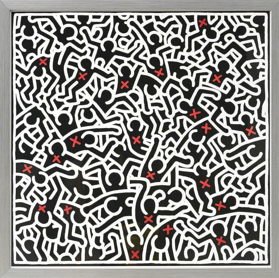 Keith Haring Bild "Untitled, April" (1985), Gerahmt Bilder