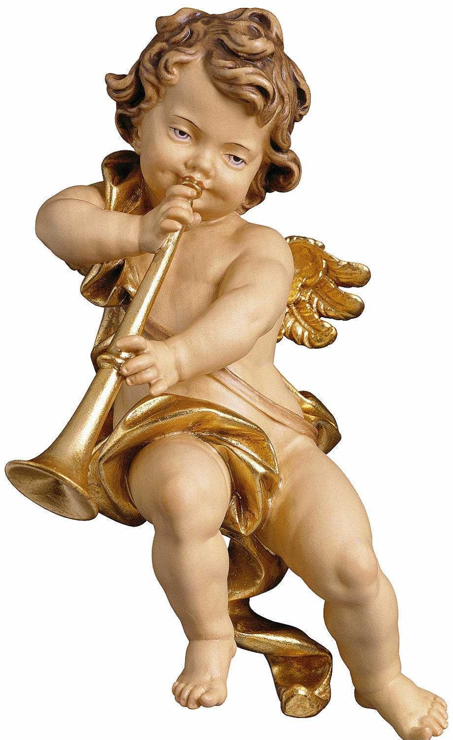 ars mundi Holzfigur "Putto Mit Posaune" Renaissance