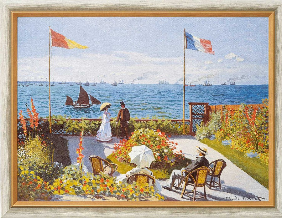 Claude Monet Bild "Garten In Sainte-Adresse" (1867), Gerahmt Genreszenen