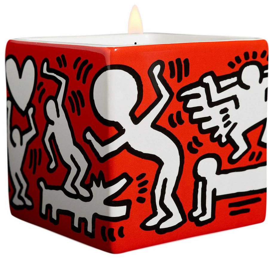 Keith Haring Duftkerze In Porzellanschale "White On Red" Homeaccessoires