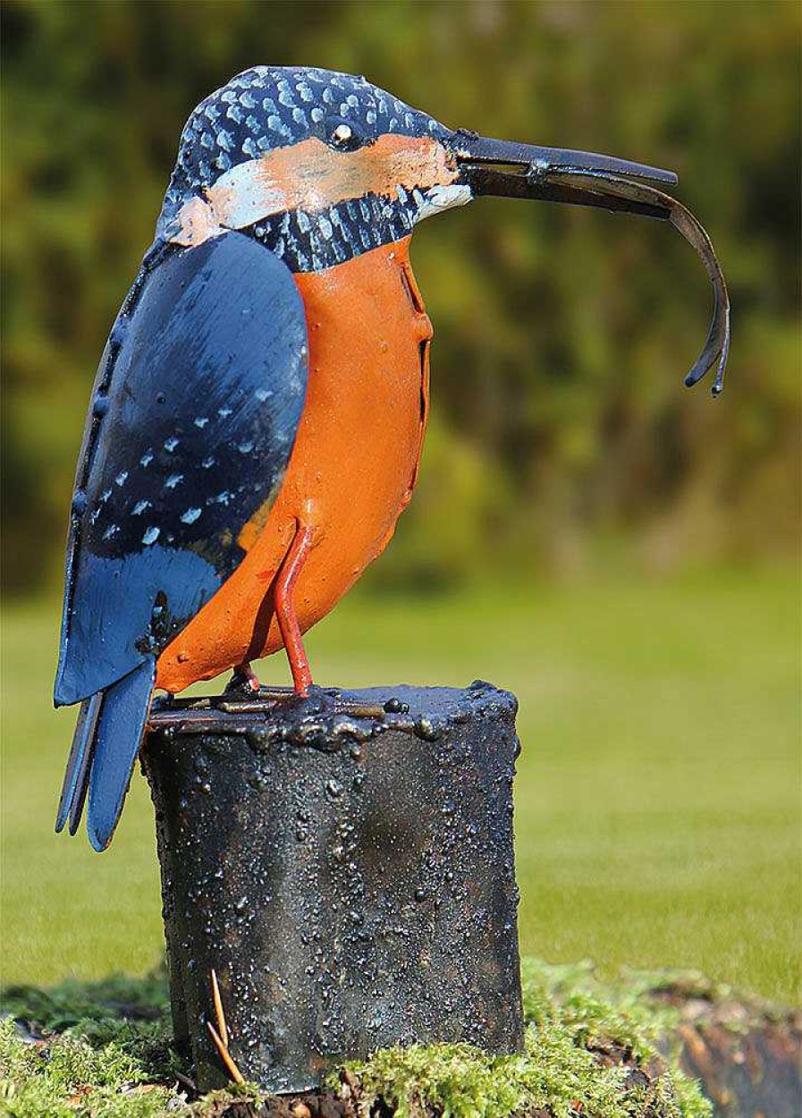 ars mundi Gartenfigur "Eisvogel Mit Fisch" Tierskulpturen