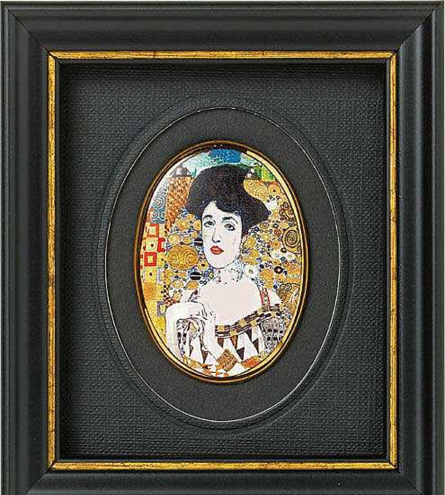 Gustav Klimt Miniatur-Porzellanbild "Adele Bloch-Bauer" (Um 1907), Gerahmt Jugendstil / Art Deco