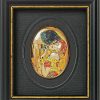 Gustav Klimt Miniatur-Porzellanbild "Der Kuss" (1907-08), Gerahmt Jugendstil / Art Deco