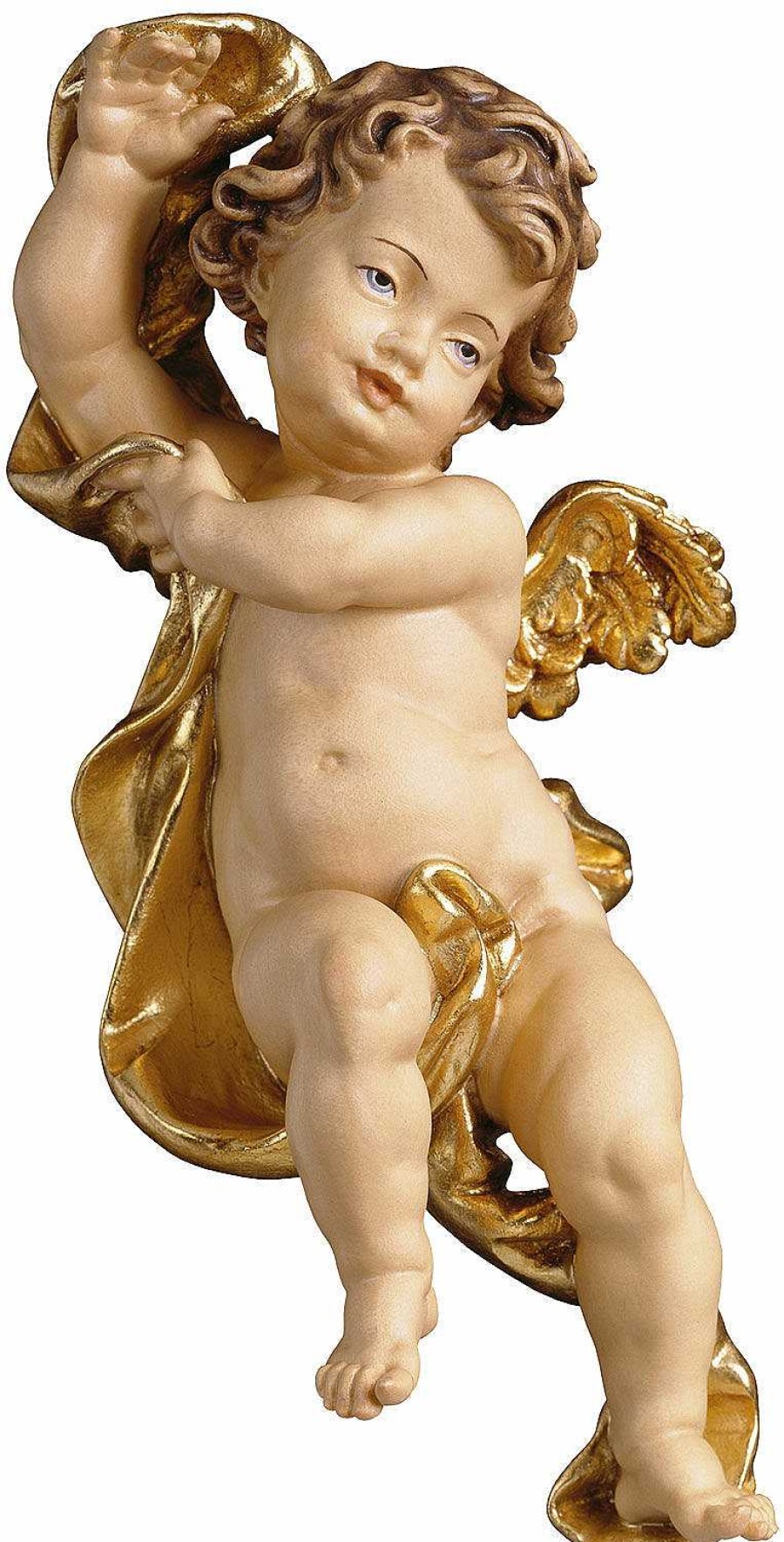 ars mundi Holzfigur "Putto Mit Draperie", Rechts Schauend Renaissance